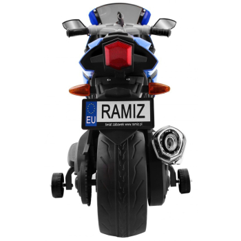 Motorek R1 Superbike elektryczny dla dzieci Niebieski + Kółka pomocnicze + Klakson + Światła LED